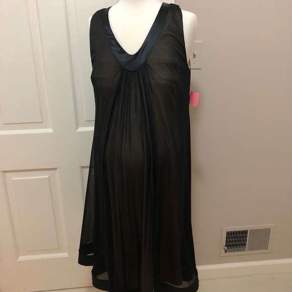 Maternite Black Sleeveless V-Neck Dress